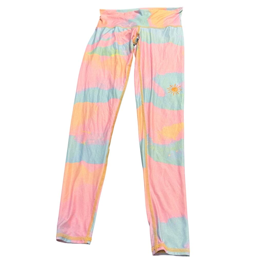 Teeki moon phases leggings pastel colorful yoga boho sz S lightweight stretchy